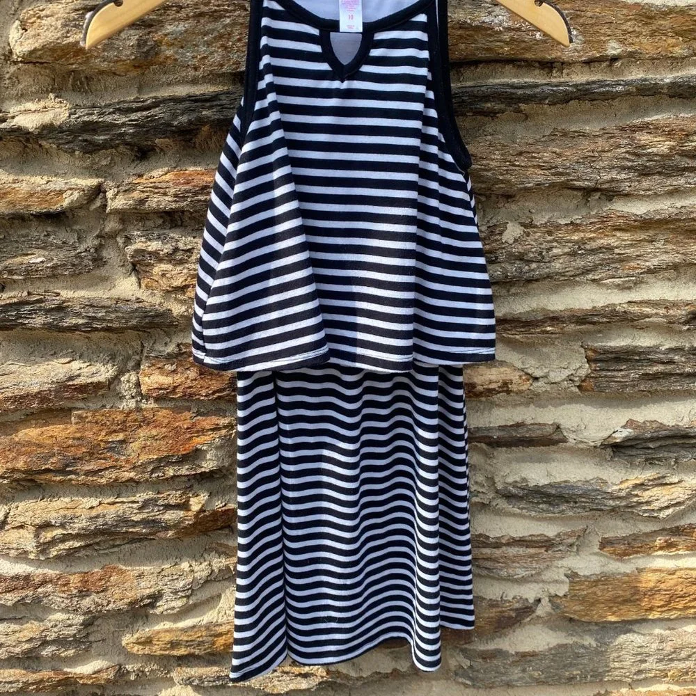 Justice striped sleeveless dress‎ sz 10